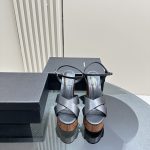 YSL - Bianca Platform Sandals in Canvas