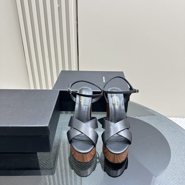 YSL - Bianca Platform Sandals in Canvas