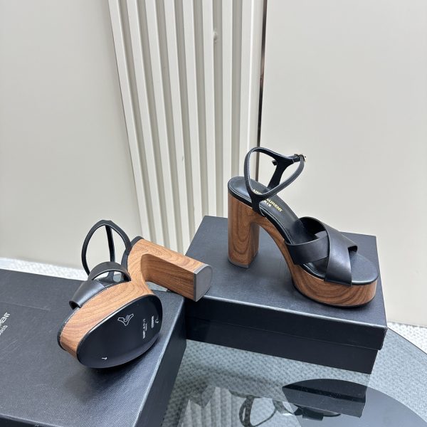YSL - Bianca Platform Sandals in Canvas