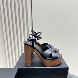 YSL - Bianca Platform Sandals in Canvas
