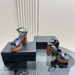 YSL - Bianca Platform Sandals in Canvas