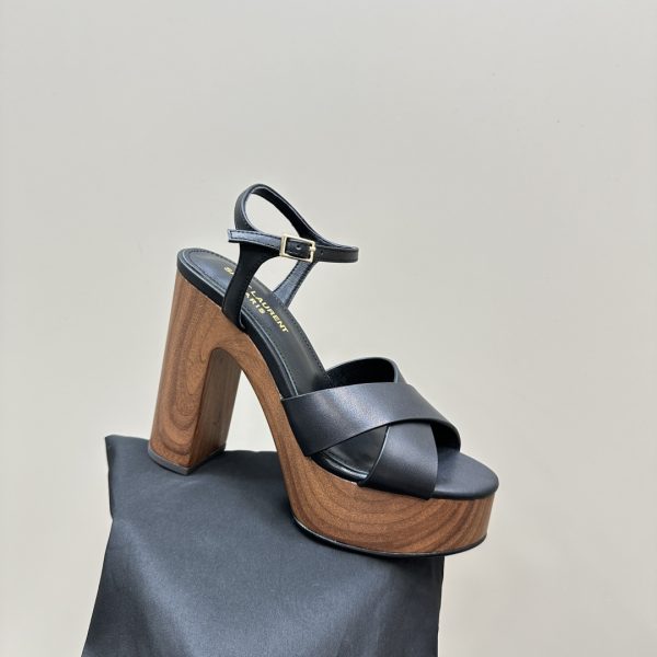 YSL - Bianca Platform Sandals in Canvas