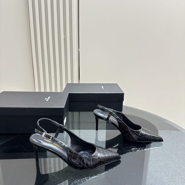 YSL - 65mm Slingback Leather Pumps