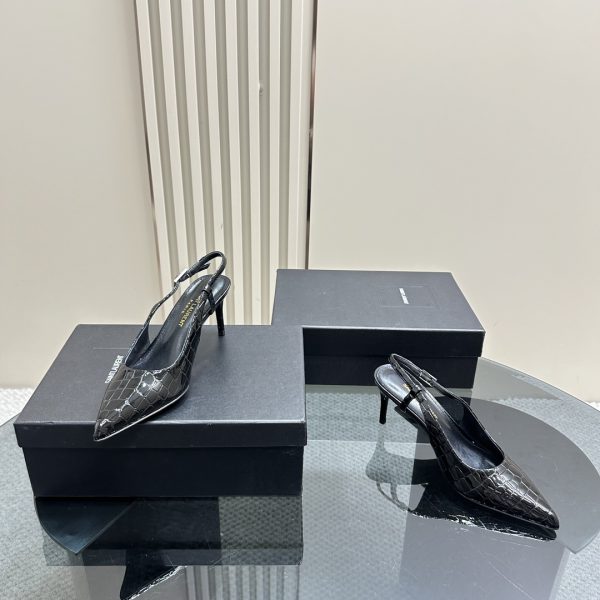 YSL - 65mm Slingback Leather Pumps