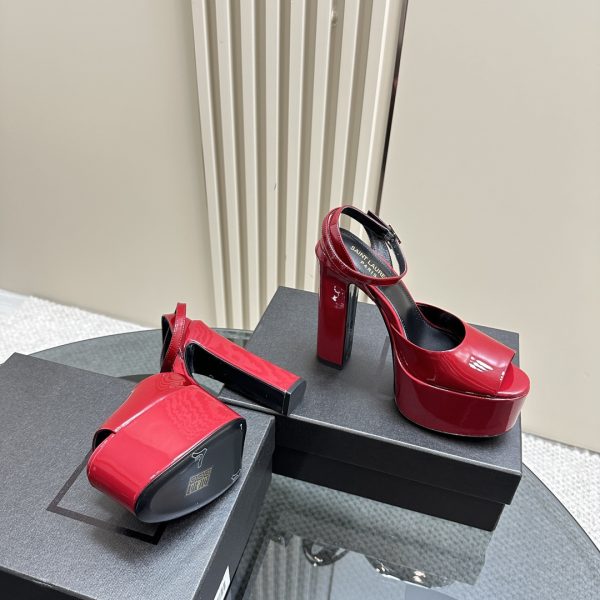 YSL - Jodie Platform Sandals in Patent Leather