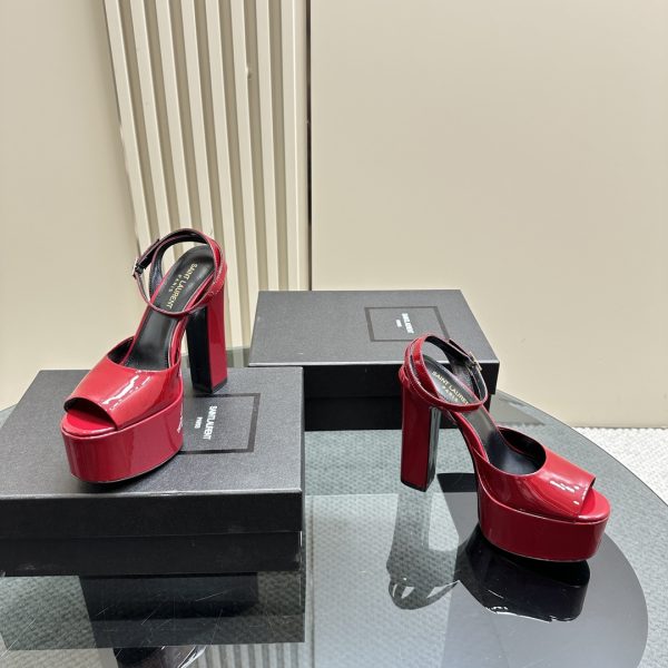 YSL - Jodie Platform Sandals in Patent Leather