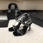 YSL - Georgia Rhinestone-Embellished Satin Sandals