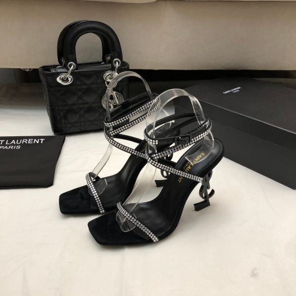 YSL - Georgia Rhinestone-Embellished Satin Sandals