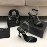 YSL - Georgia Rhinestone-Embellished Satin Sandals