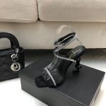 YSL - Georgia Rhinestone-Embellished Satin Sandals