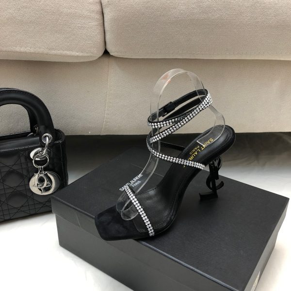 YSL - Georgia Rhinestone-Embellished Satin Sandals