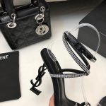 YSL - Georgia Rhinestone-Embellished Satin Sandals
