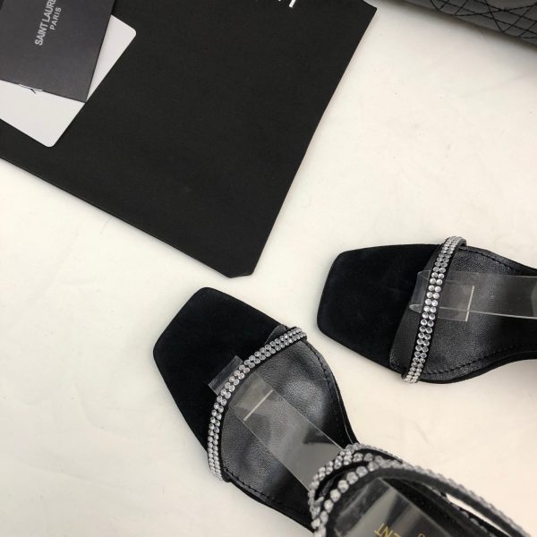 YSL - Georgia Rhinestone-Embellished Satin Sandals