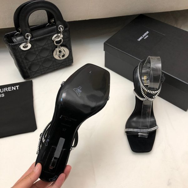 YSL - Georgia Rhinestone-Embellished Satin Sandals