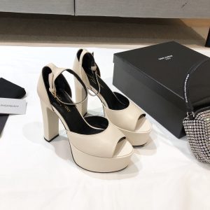 YSL - Jodie Platform Sandals in Smooth Leather
