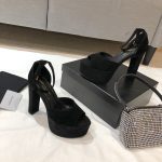 YSL - Jodie Platform Sandals in Seude