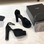YSL - Jodie Platform Sandals in Seude