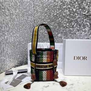 Dior - Paisley Embroidery D-Bucket Bag in Multicolor Canvas